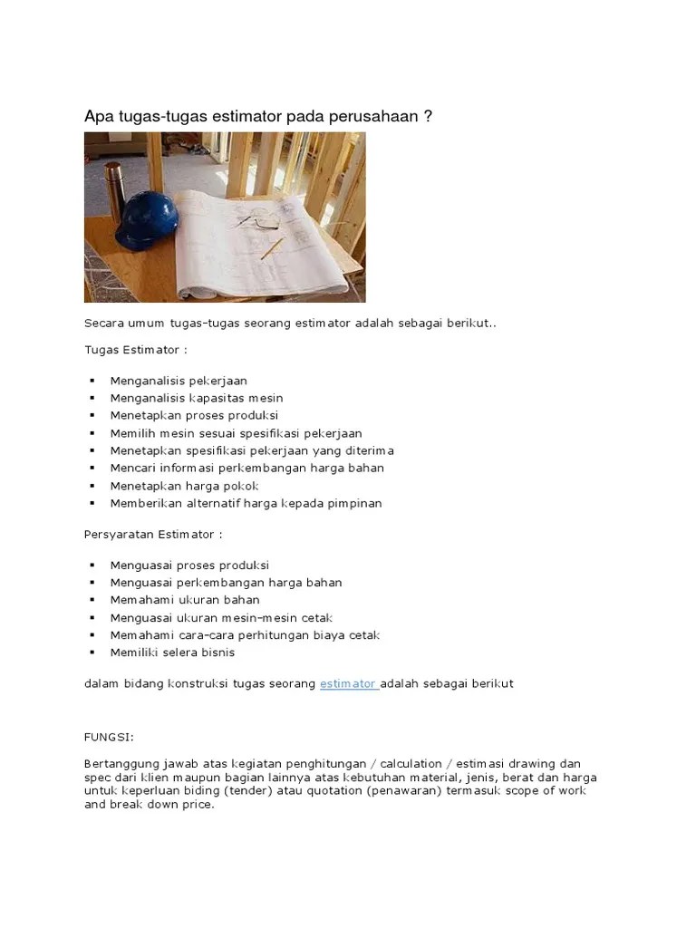 Apa Tugas Estimator | PDF