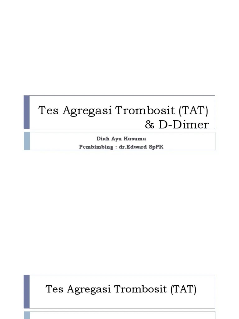 Tes Agregasi Trombosit | PDF