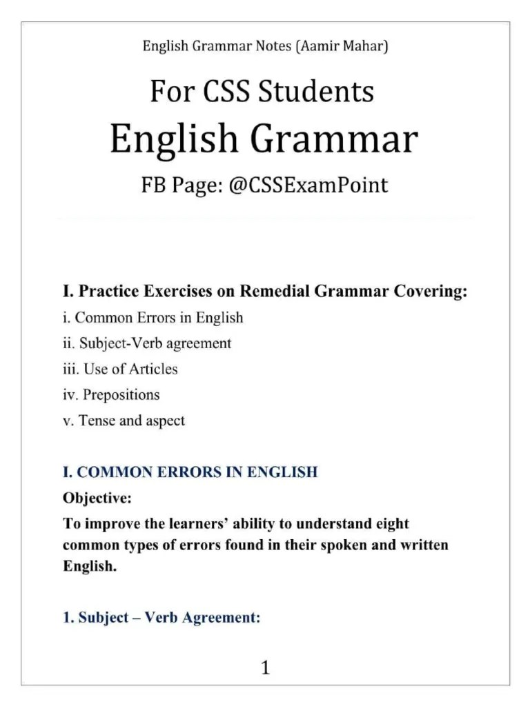 English Grammar Notes