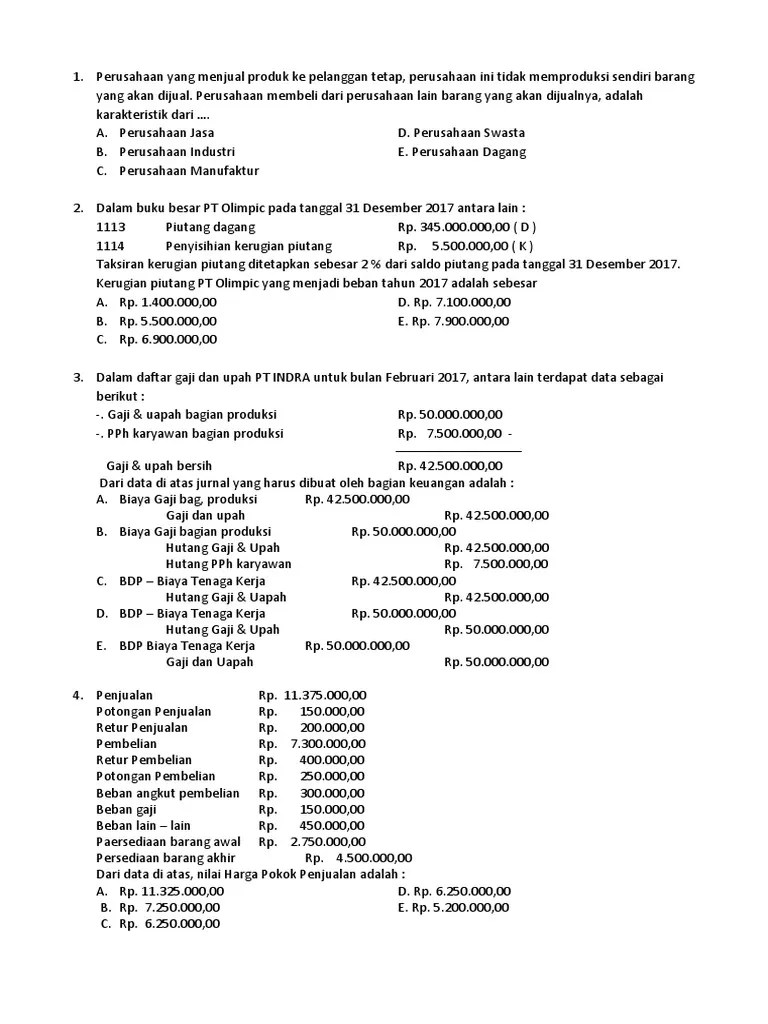 Soal Penerimaan Karyawan Bagian Akuntansi 8 Jenis Soal Psikotes Yang Sering Digunakan Dalam Rekrutmen Soal Akuntansi Yang Akan Kami Sampaikan Pada Artikel Ini Yaitu Soal Mata Pelajaran Praktikum Akuntansi Lembaga