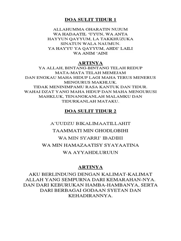 Doa Sulit Tidur 1 | PDF