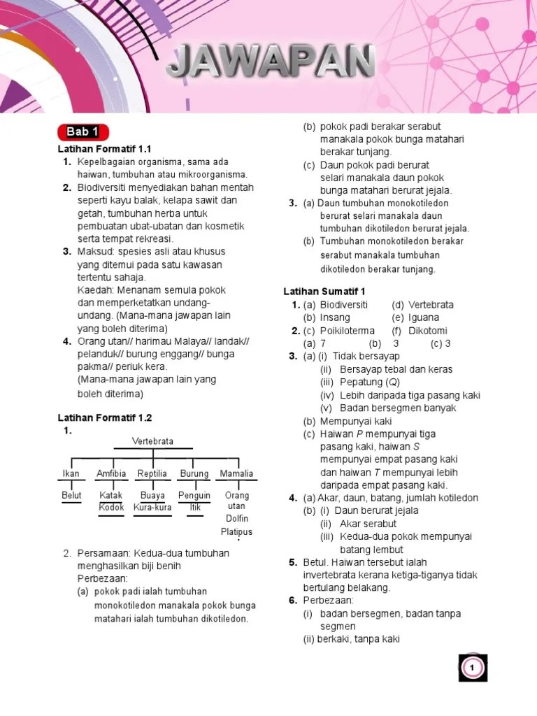 Selari dengan perkembangan pesat teknologi digital, kementerian pendidikan malaysia akan menggunakan teknologi dan kandungan digital dalam dalam bidang pendidikan. Jawapan Buku Kerja Sains Tingkatan 3 Anirasota