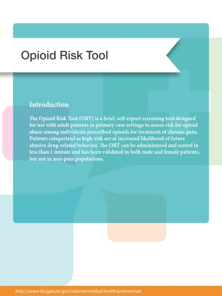 Opioid risk tool