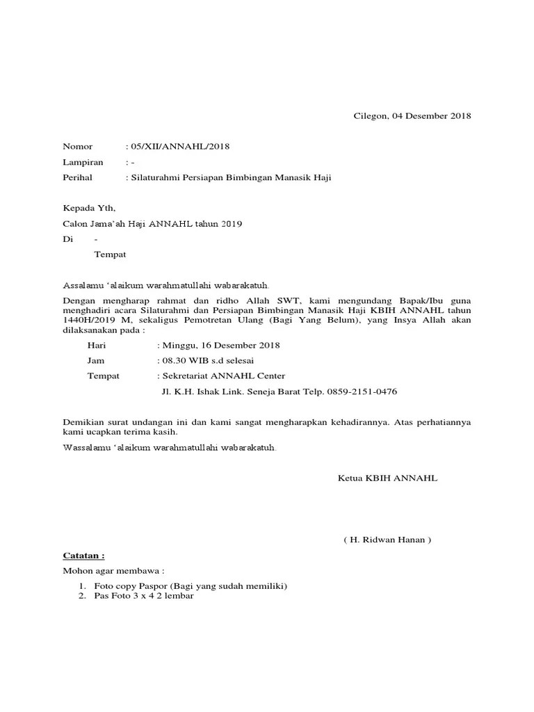 Undangan KBIH Annhl 2019 | PDF