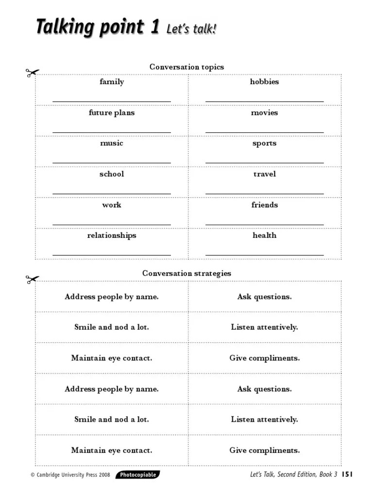 Talking Point 1: Let's Talk! | PDF