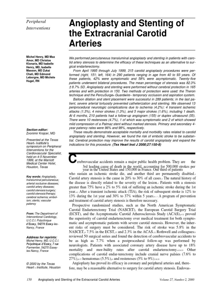 Carotid Stent | PDF | Stroke | Percutaneous Coronary Intervention