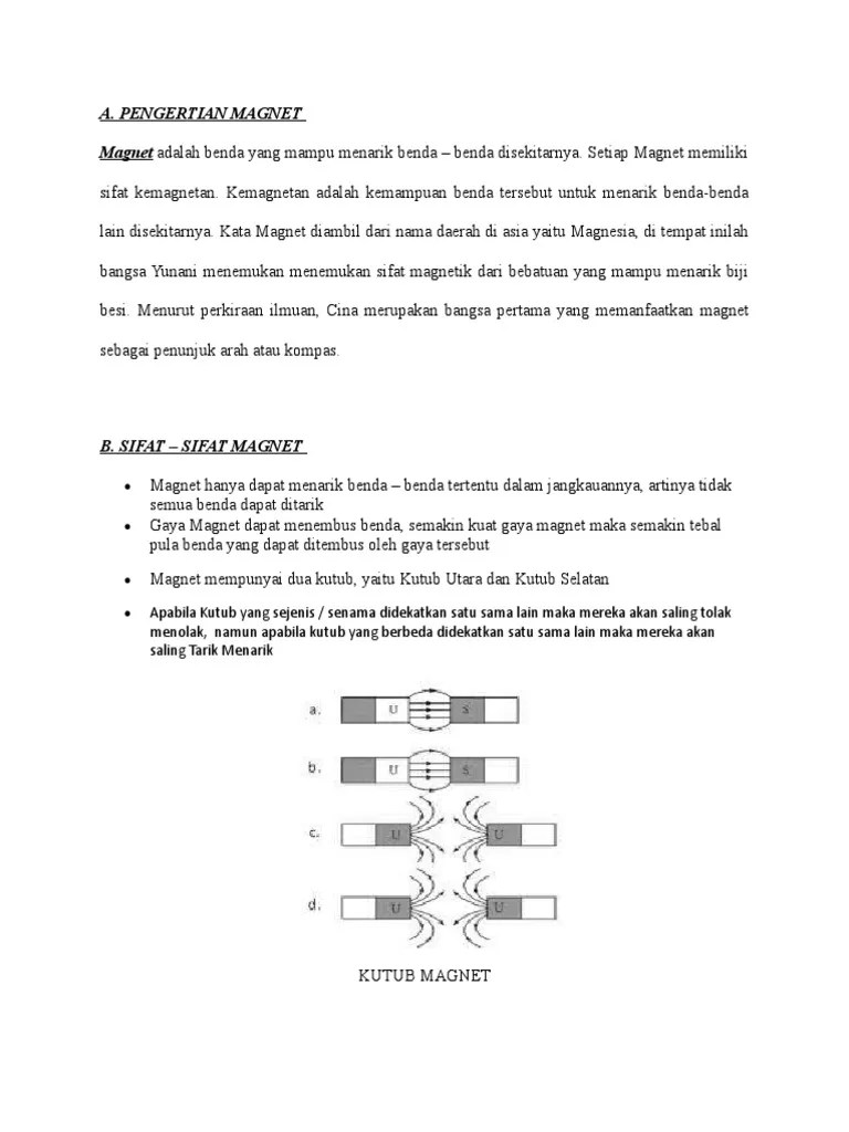 Ruangan tersebut dinamakan medan magnet. Kemagnetan Pdf