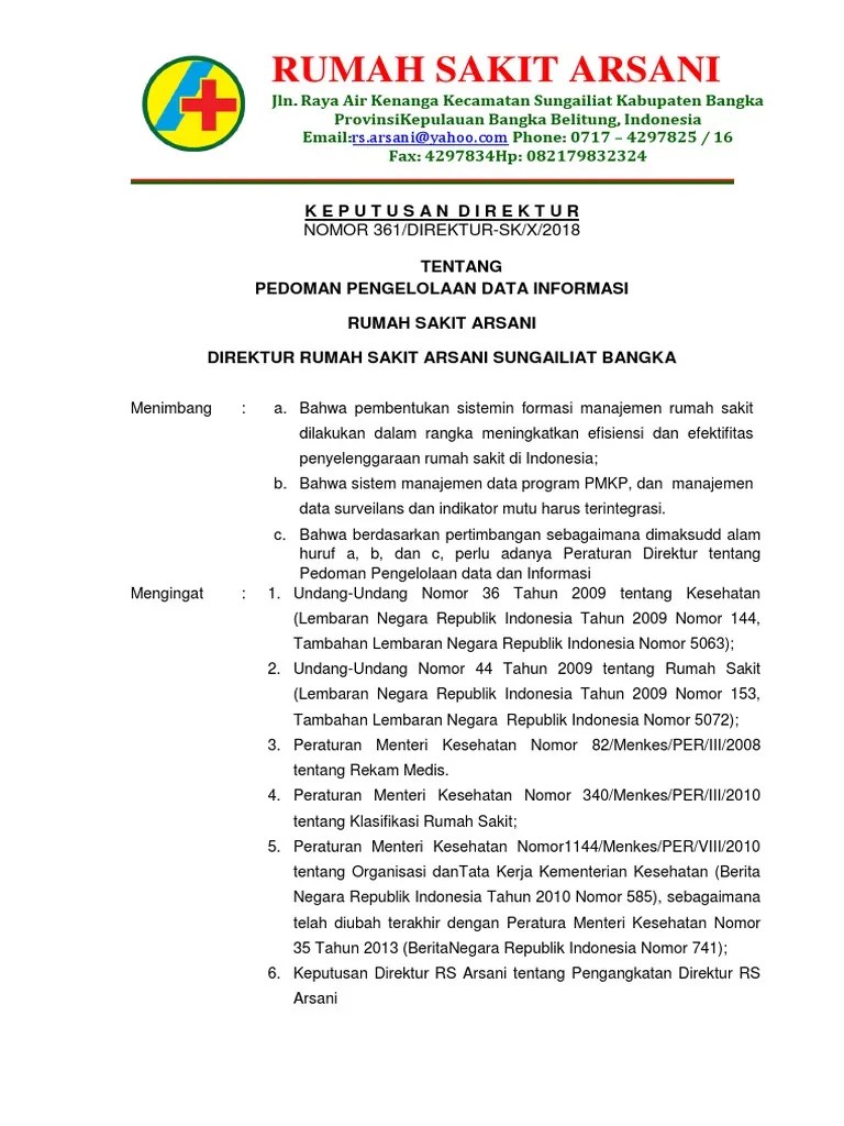 Pedoman Pengelolaan Data Dan Informasi | PDF