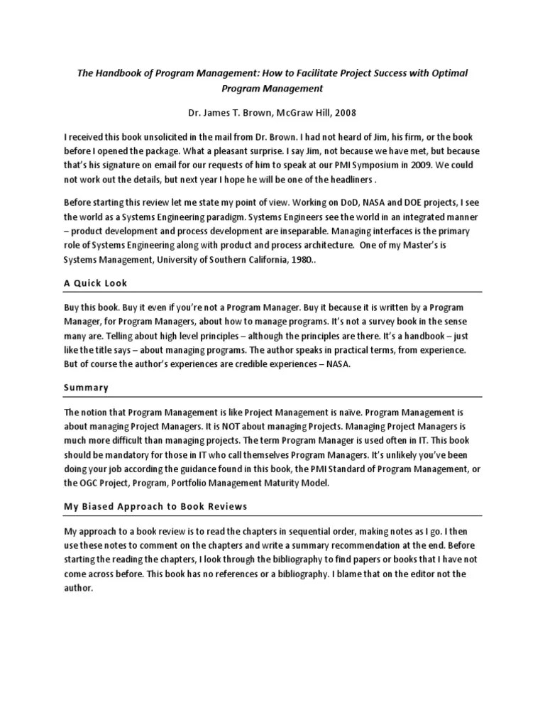 The Handbook Of Program Management | PDF | Risk Management | Risk