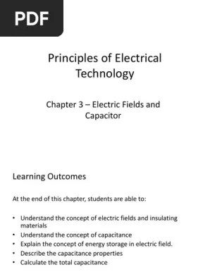 Principles Of Electrical Technology Chapter 3 Electric