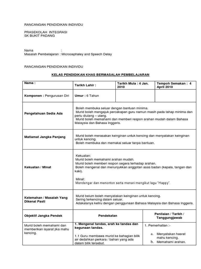 Inovasi pangkalan data speed | sistem pendidikan khas. 02 Contoh Rpi Pdf