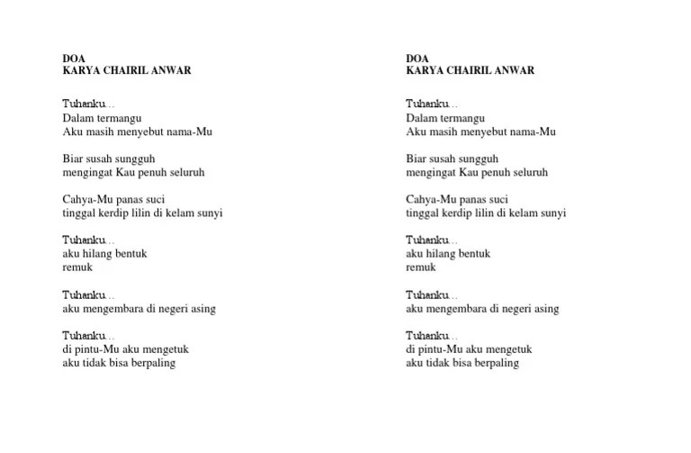 Persamaan kata atau padanan kata. Puisi Doa Fls2n Pdf