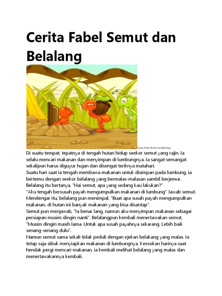Cerita Fabel Semut Dan Belalang | PDF