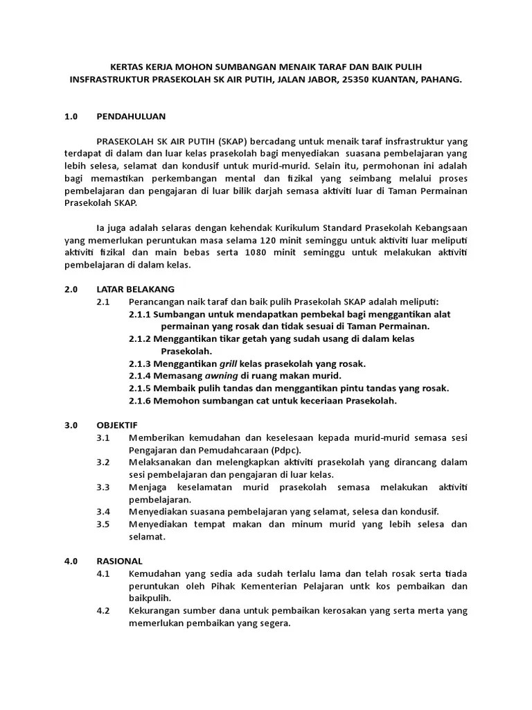 Kertas kerja sambutan hari kemerdekaan. Kertas Kerja Mohon Sumbangan Keceriaan Sekolah