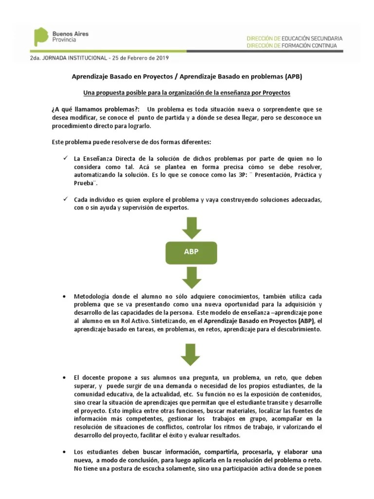 Aprendizaje Basado En Proyectos Abp PDF | PDF | Aprendizaje En Base A ...