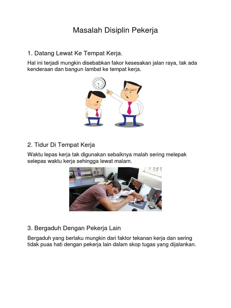 5 Faktor Berlakunya Isu Disiplin Pekerja : Pokok Pemikiran Pdf Document