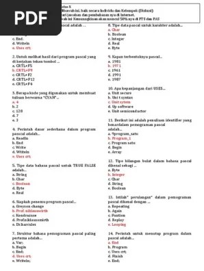 50 Soal PG Pemrograman Dasar | PDF