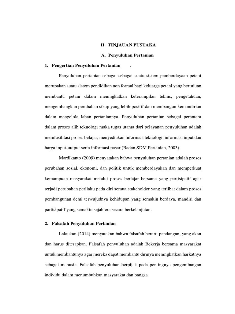 Bab II Tinjauan Pustaka Evaluasi Penyuluhan Pertanian | PDF
