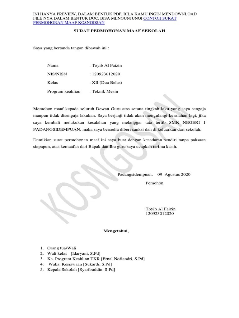 Surat permohonan maaf pembatalan acara. Contoh Surat Permohonan Maaf Kepada Guru - Berbagai Contoh