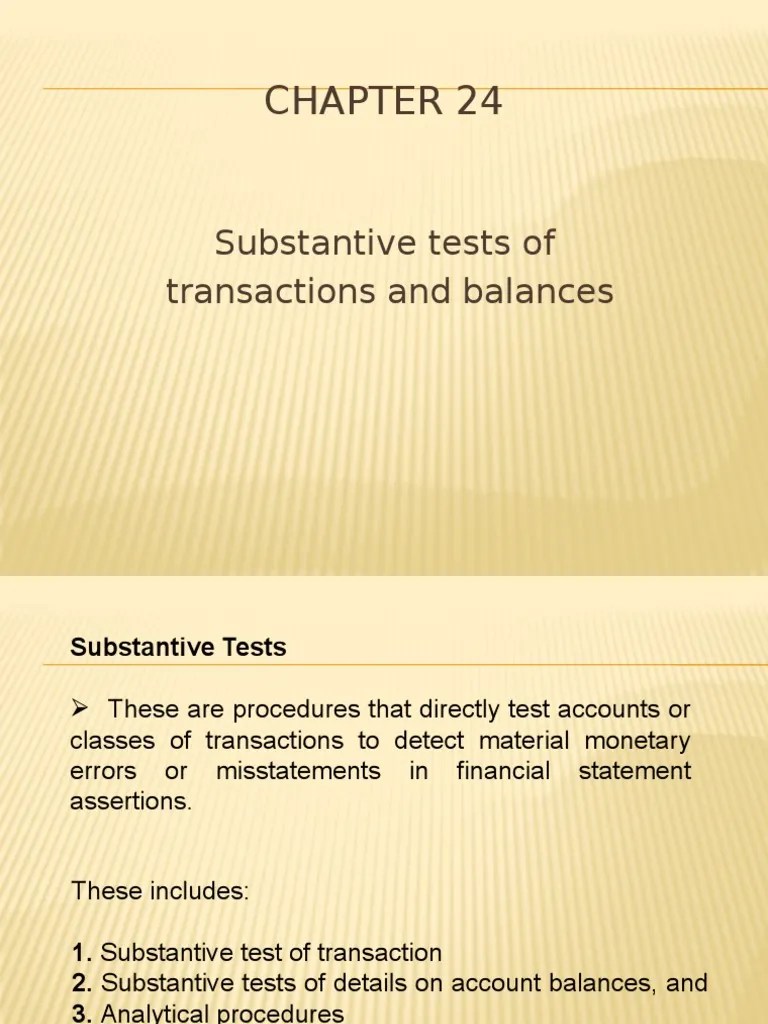 Chapter 24 Substantive Tests Of Controls And Balances | PDF | Payroll ...