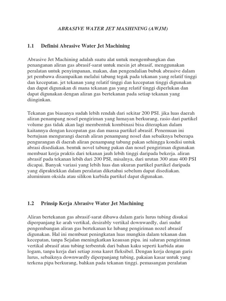 Abrasive Water Jet Mashining | PDF