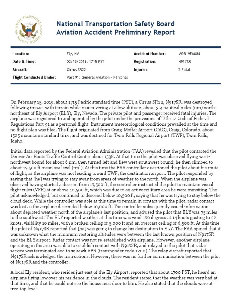 NTSB Report | PDF | Visual Flight Rules | Transponder (Aeronautics)