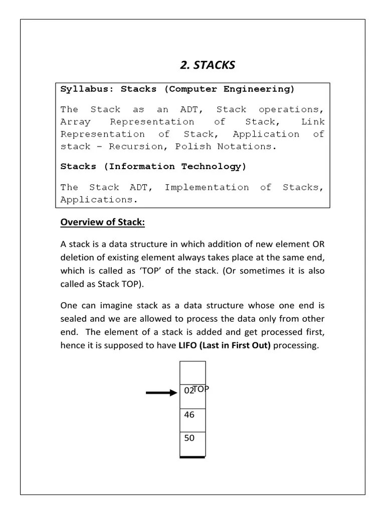 Stacks Data Structures | PDF | Subroutine | Notation