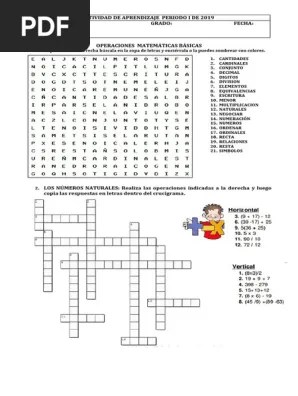 Crucigramas Matematicos Para Secundaria Pdf : Crucigrama Para Primero De Primaria Fichas Para Imprimir
