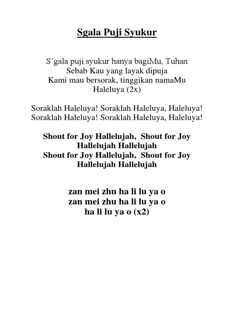Terima kasih tuhan, kau s'lamatkan hidupku. Lagu Baru Pdf