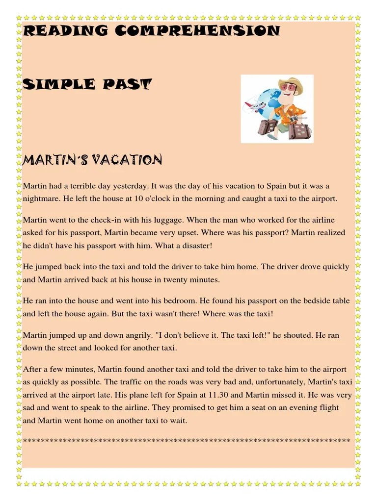 Simple Past Reading Comprehension Reading Comprehension Exercises - 86436 | PDF | Violence