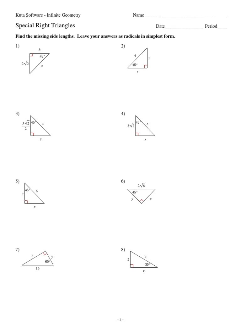 8-Special Right Triangles PDF | PDF | Classical Geometry | Geometric Objects
