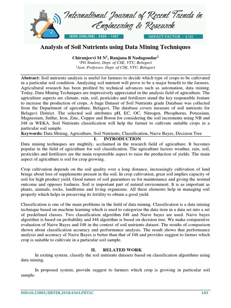Analysis Of Soil Nutrients Using Data Mining Techniques | PDF ...