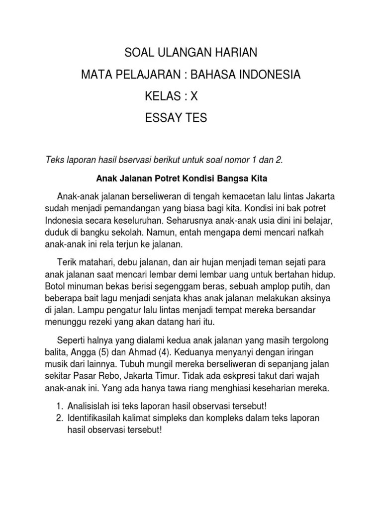 Contoh soal teks prosedur kompleks pilihan ganda dan jawabannya &amp;mldr; Soal Essay Teks Laporan Hasil Observasi Kelas 10 Berbagai Teks Penting
