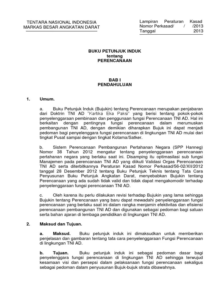 Buku Petunjuk Induk Tentang Perencanaan | PDF