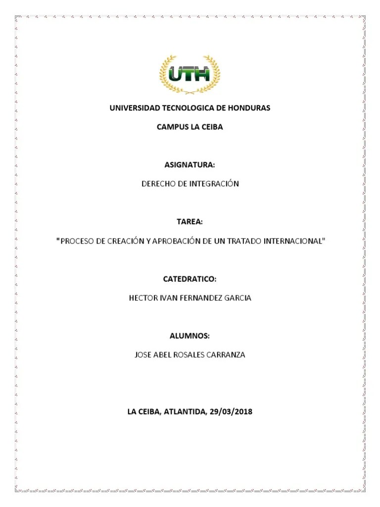 Proceso De Creación Y Aprobación De Un Tratado Internacional | PDF ...