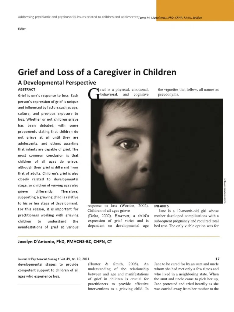 Grief And Loss Of A Caregiver | PDF | Grief | Attachment Theory