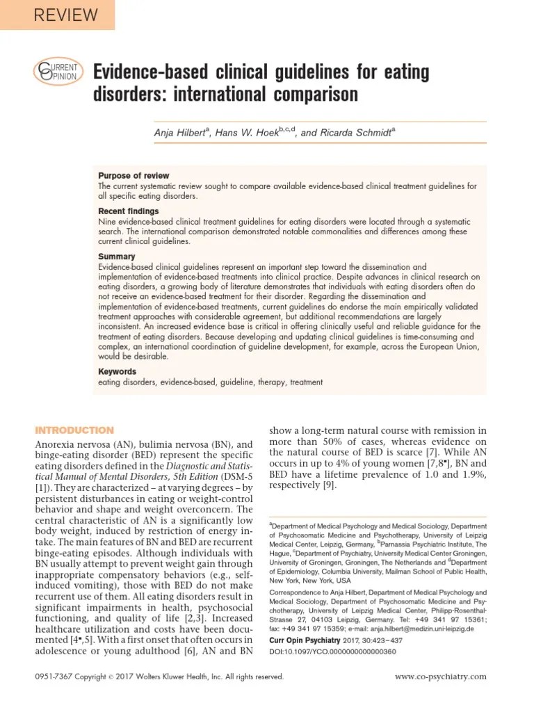 Eating Disorders | PDF | Evidence Based Medicine | Eating Disorder