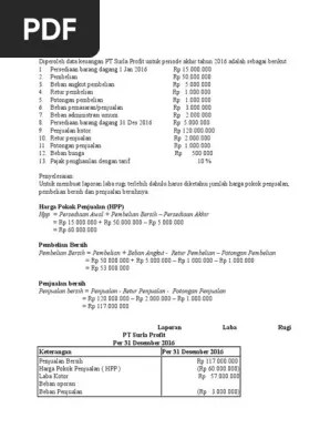 Laporan keuangan tahun buku 2020. Contoh Soal Pdf