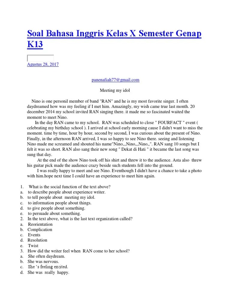 Contoh Soal Biography Text Pilihan Ganda Beserta Cute766