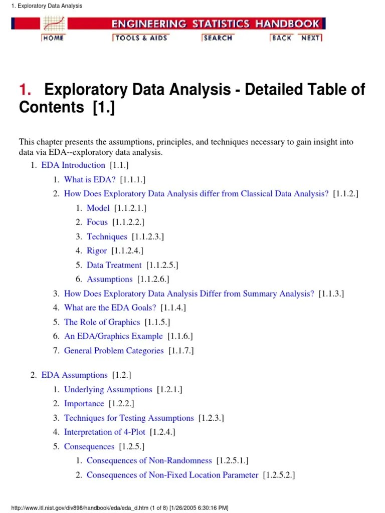 Exploratory Data Analysis PDF | PDF | Data Analysis | Analysis Of Variance