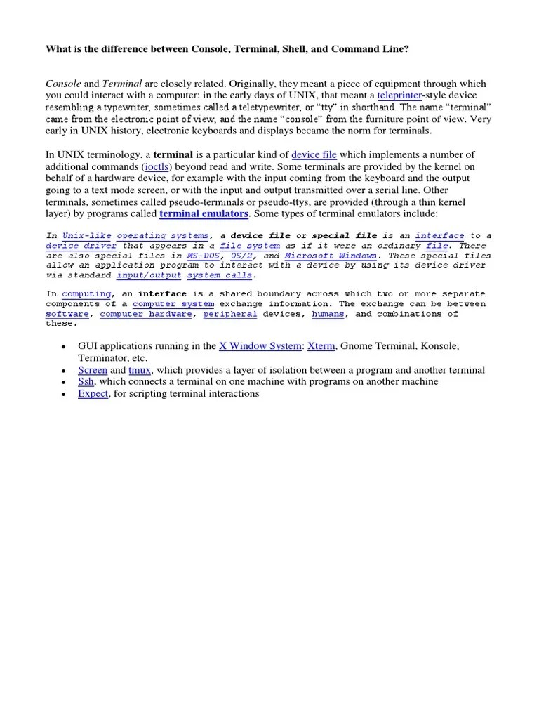 What Is The Difference Between Terminal | PDF