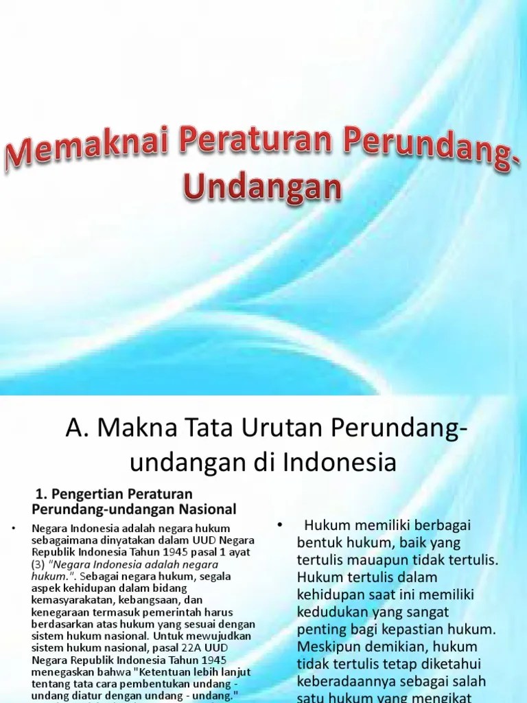 Memaknai Peraturan Perundang-Undangan | PDF