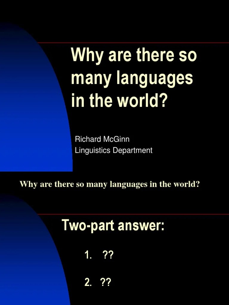 McGinn R. Why Are There So Many Languages In The World | PDF | Languages | Language Arts ...