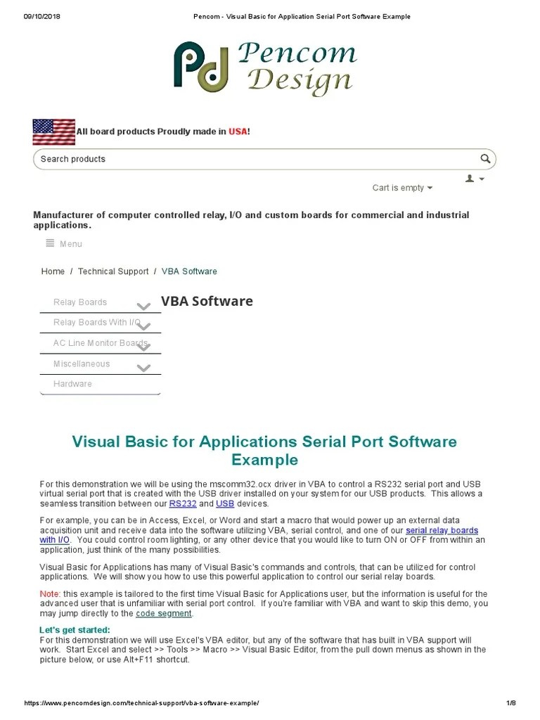 Pencom - Visual Basic For Application Serial Port Software Example ...