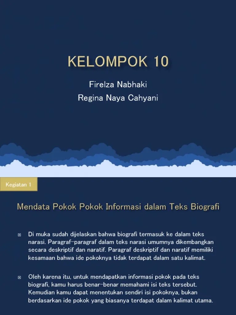 Kamu juga bisa menggunakan biograi george saa, ardian syaf, . Pokok Pokok Informasi Dalam Teks Biografi Ardian Syaf Goresan