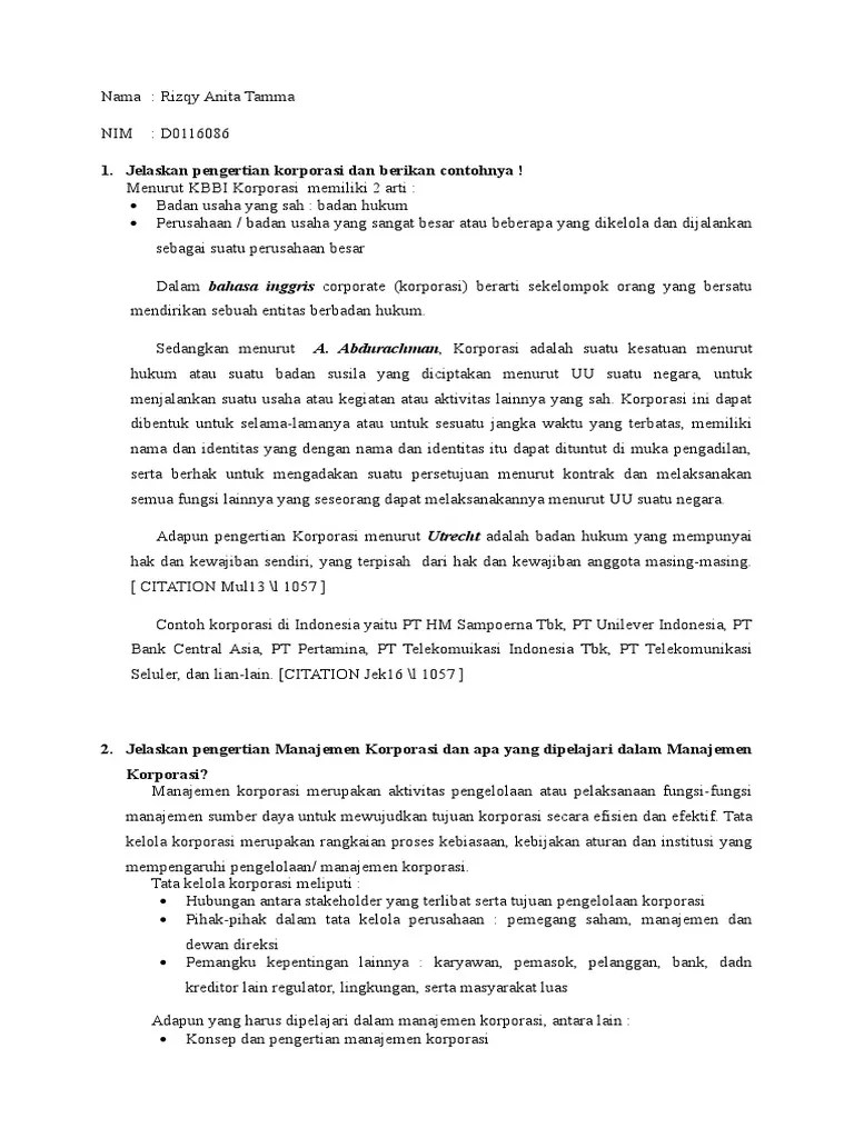 Perusahaan konglomerasi merupakan kombinasi dari dua perusahaan atau lebih yang menjalin bisnis secara keseluruhan dalam satu kelompok / group perusahaan. Tugas Pertama Pdf