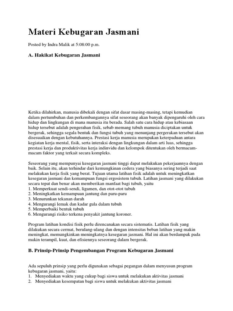 Materi Kebugaran Jasmani | PDF