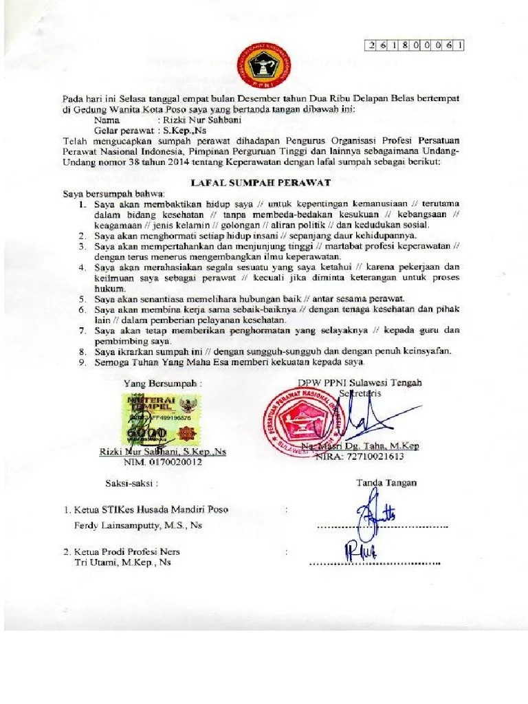 Sumpah Perawat | PDF