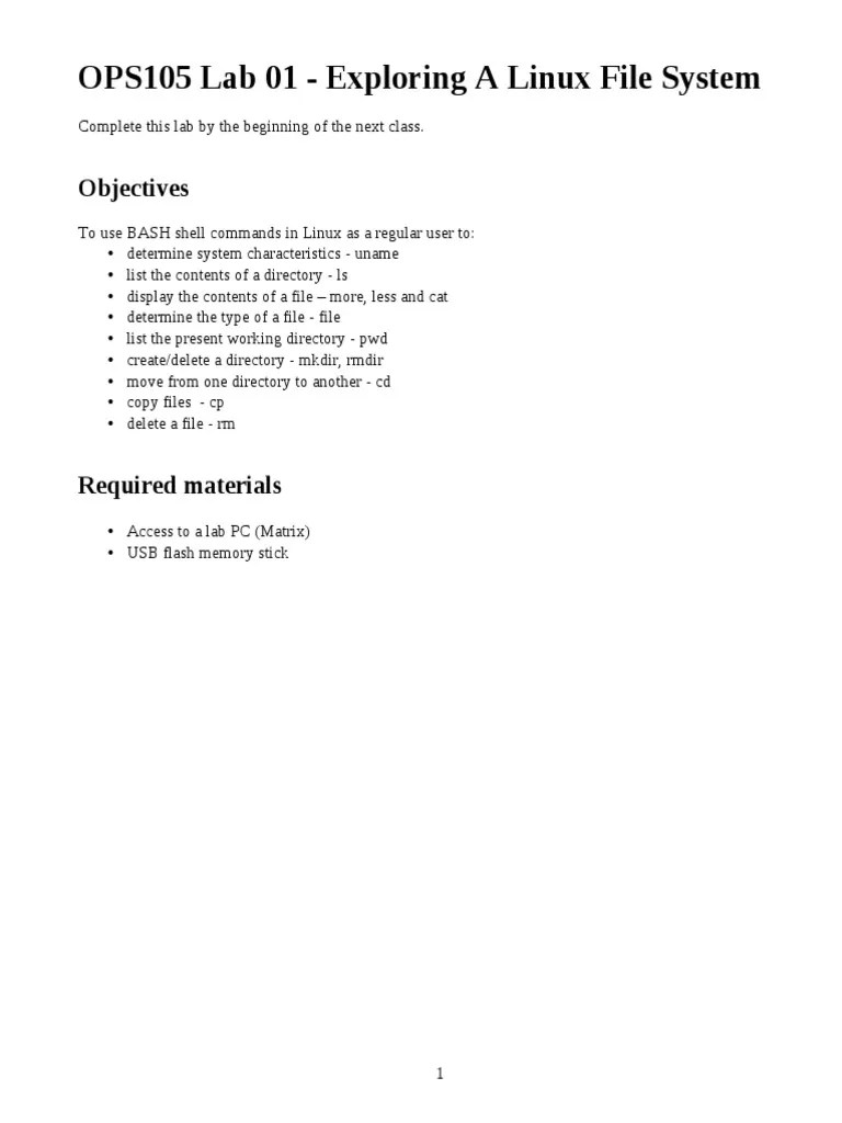 Lab01 Exercise Linux | PDF | Command Line Interface | Computer File