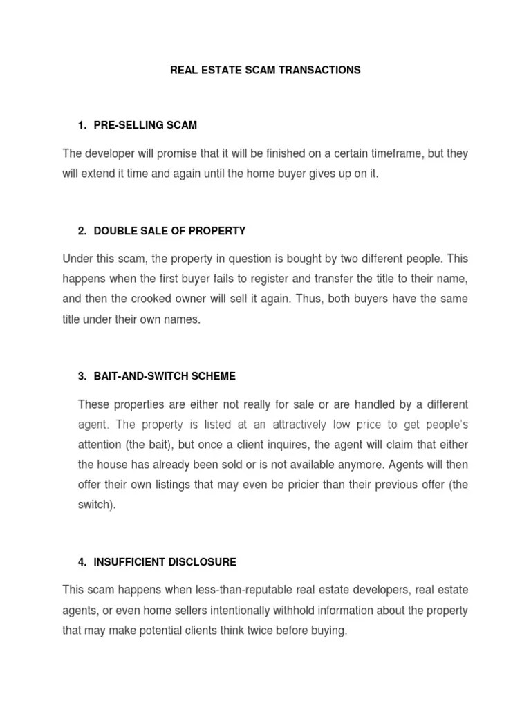 How To Identify And Avoid Real Estate Scams Such As Fake Property ...